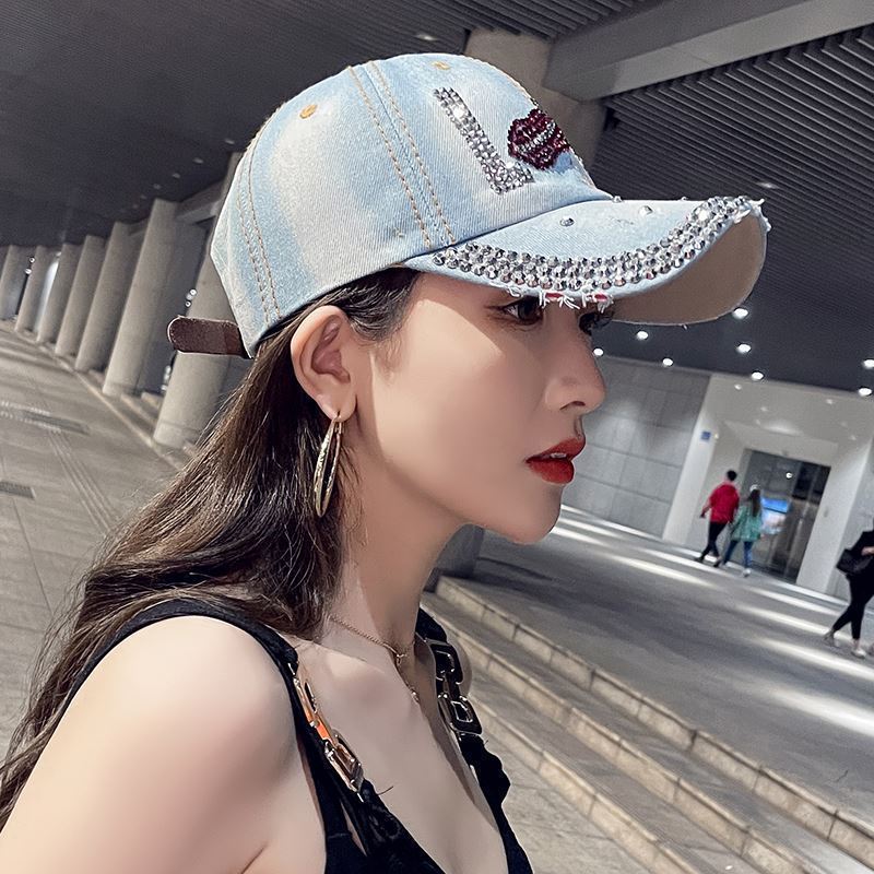 Wholesale Denim Rhinestone Baseball Caps